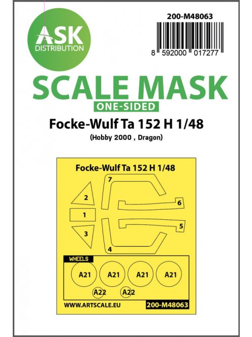 Art Scale - 1/48 Focke-Wulf Ta 152 H one-sided express mask for Hobby2000, Dragon