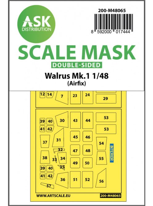 Art Scale - 1/48 Walrus Mk.1 double-sided mask for Airfix