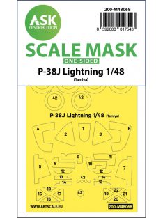 Art Scale - 1/48 P-38J Lightning one-sided mask for Tamiya