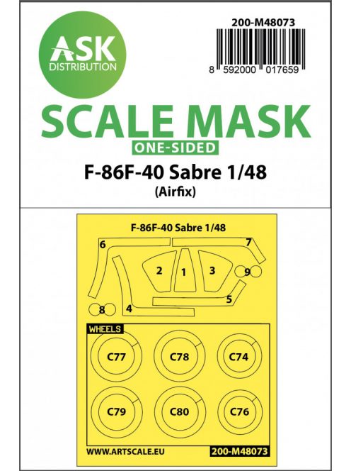 Art Scale - 1/48 F-86F-40 Sabre one-sided mask for Airfix