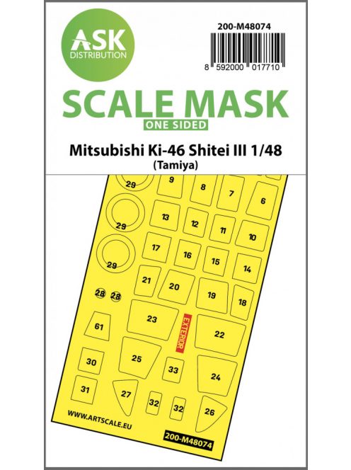 Art Scale - 1/48 Mitsubishi Ki-46 Shitei III  one-sided mask for Tamiya