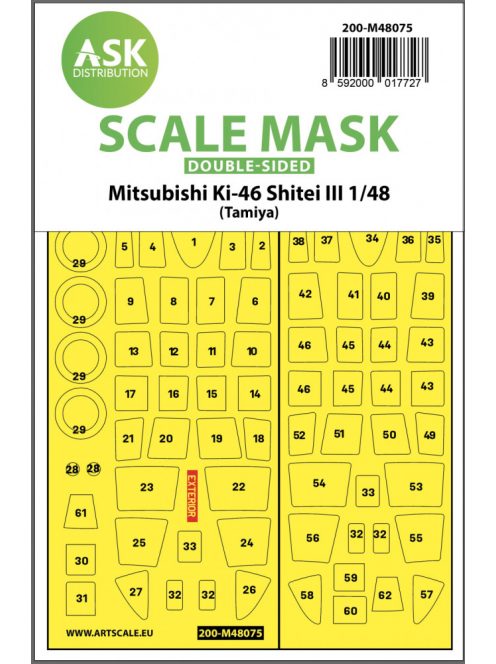 Art Scale - 1/48 Mitsubishi Ki-46 Shitei III  double-sided mask for Tamiya