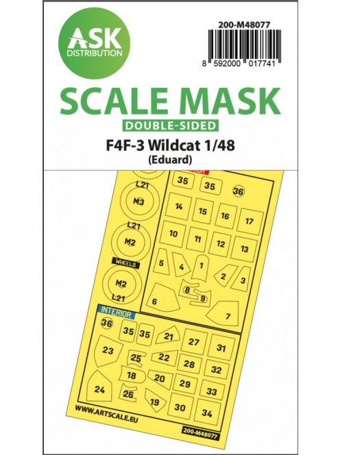 Art Scale - 1/48 F4F-3 Wildcat  double-sided express mask for Eduard