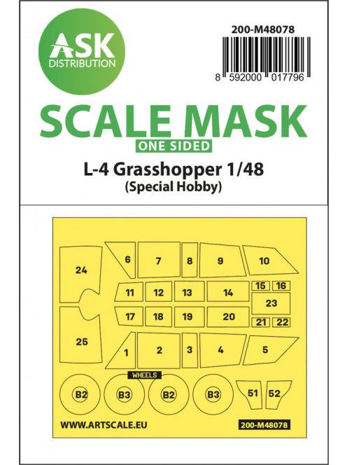 Art Scale - 1/48 L-4 Grasshopper one-sided self-adhesive mask for Special Hobby