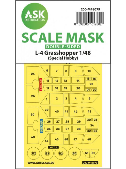 Art Scale - 1/48 L-4 Grasshopper double-sided self-adhesive mask for Special Hobby