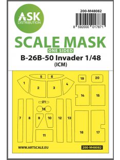   Art Scale - 1/48 B-26B-50 Invader one-sided mask self-adhesive pre-cutted for ICM