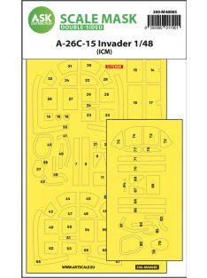   Art Scale - 1/48 A-26C-15 Invader double-sided mask self-adhesive pre-cutted for ICM