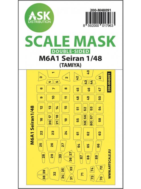 Art Scale - 1/48 M6A1 Seiran double-sided mask self-adhesive pre-cutted for Tamiya