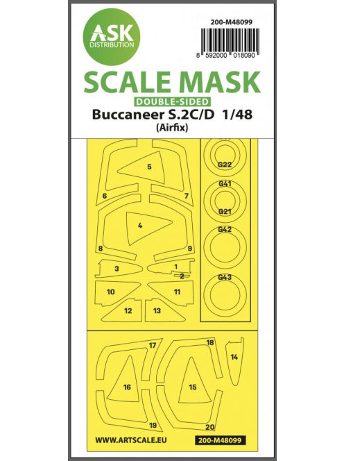 Art Scale - 1/48 Buccaneer S.2C/D double-sided mask self-adhesive, pre-cutted for Airfix