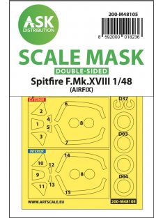   Art Scale - 1/48 Spitfire F.Mk.XVIII double-sided mask self-adhesive, pre-cutted for Airfix