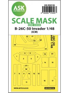   Art Scale - 1/48 B-26C-50 Invader one-sided mask self-adhesive pre-cutted for ICM