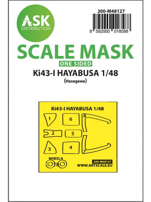 Art Scale - 1/48 Ki-43-I Hayabusa one-sided express mask, self-adhesive and pre-cutted for Hasegawa