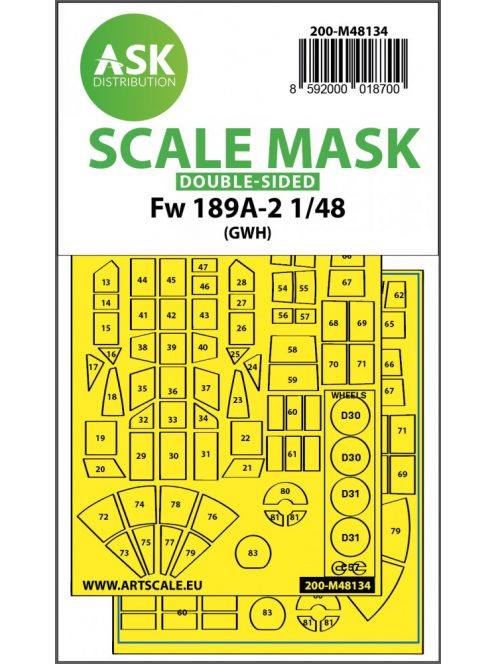 Art Scale - 1/48 Fw 189A-2 double-sided express mask for GWH