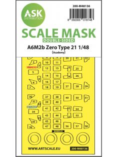   Art Scale - 1/48 A6M2b Zero Type 21 double-sided express mask for Academy