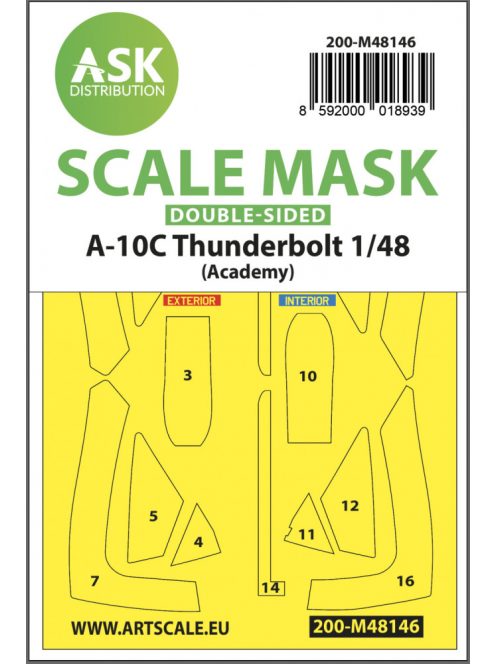 Art Scale - 1/48 A-10C Thunderbolt double-sided express fit mask for Academy