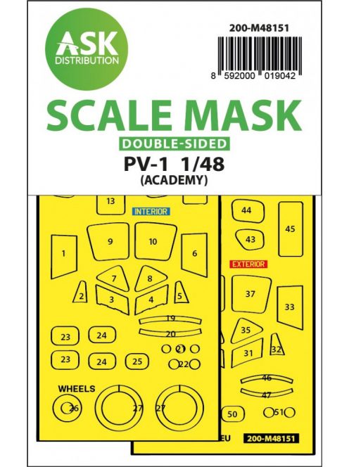 Art Scale - 1/48 PV-1 Ventura double-sided express fit mask for Academy