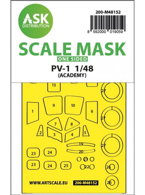 Art Scale - 1/48 PV-1 Ventura one-sided express fit mask for Academy