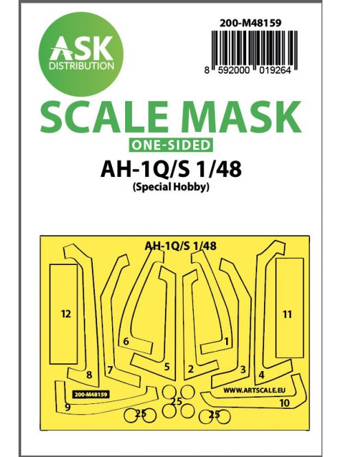 Art Scale - 1/48 AH-1Q/S Cobra  one-sided fit express mask for Special Hobby