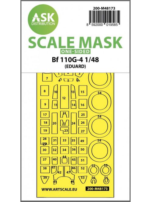 Art Scale - 1/48 Me 110G-4 one-sided express fit  mask for Eduard