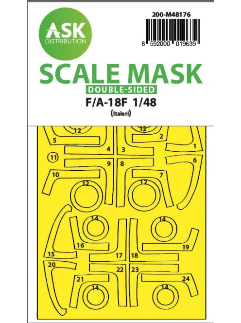 Art Scale - 1/48 F/A-18F double-sided express fit  mask for Italeri