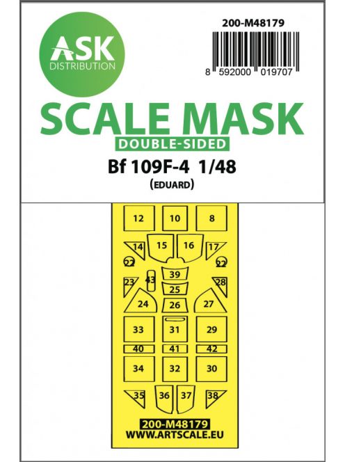 Art Scale - 1/48 Messerschmitt Bf 109F double-sided express mask, self-adhesive and pre-cutted for Eduard