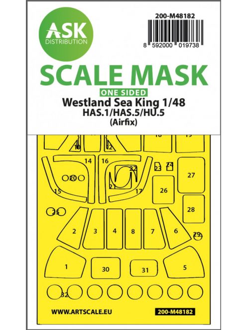 Art Scale - 1/48 Westland Sea King HAS.1/HAS.5/HU.5  one-sided express fit  mask for Airfix