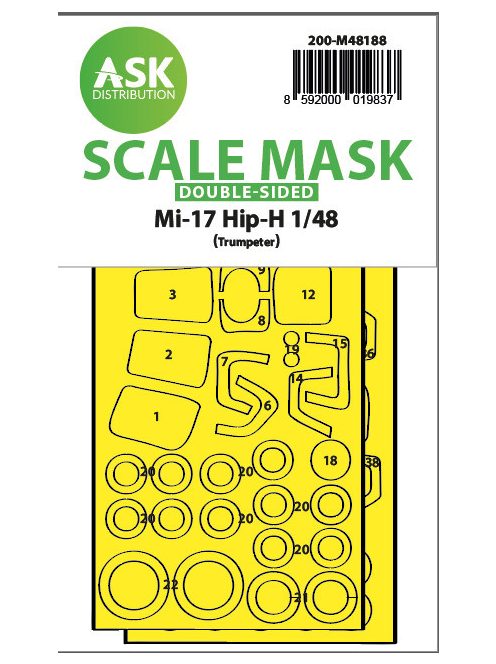 Art Scale - 1/48 Mil Mi-17 Hip-H double-sided express fit mask for Trumpeter