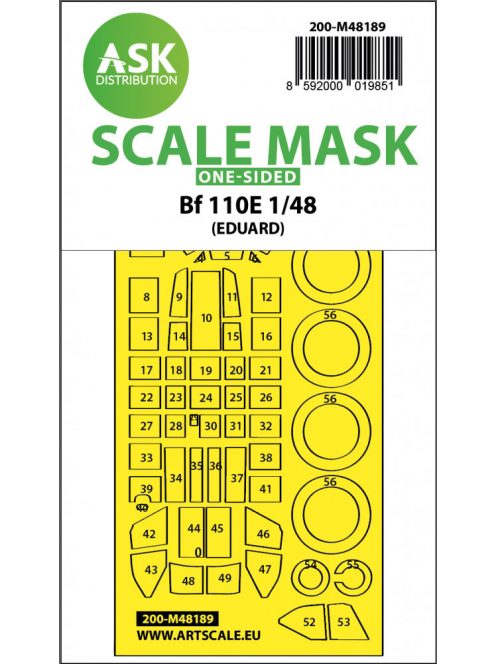 Art Scale - 1/48 Messerschmitt Bf 110E one-sided express fit mask for Eduard