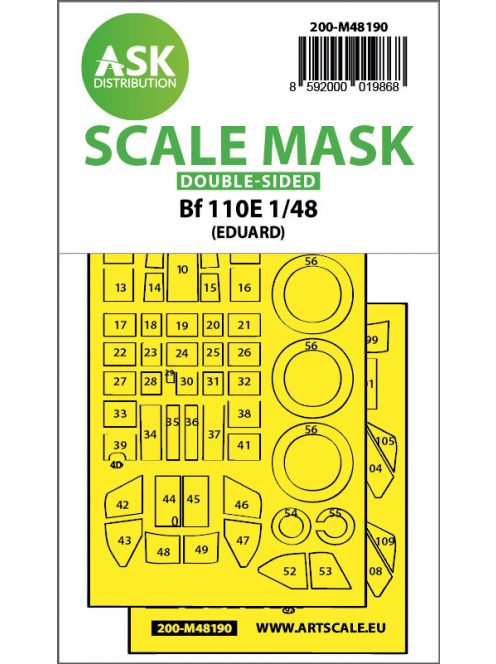 Art Scale - 1/48 Messerschmitt Bf 110E double-sided express fit mask for Eduard