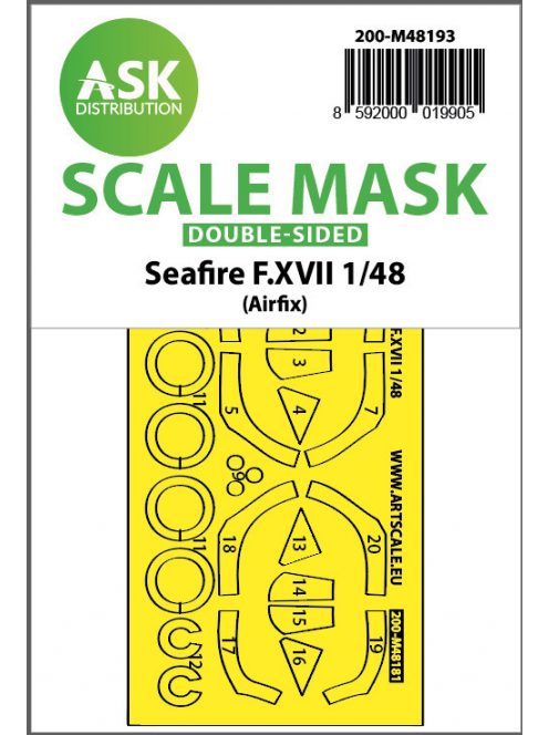 Art Scale - 1/48 Seafire F.XVII double-sided fit and self adhesive express mask for Airfix