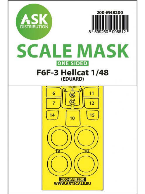 Art Scale - 1/48 F6F-3 Hellcat one-sided express fit mask for Eduard