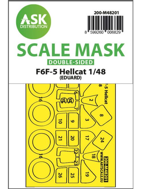 Art Scale - 1/48 F6F-5 Hellcat double-sided express fit mask for Eduard