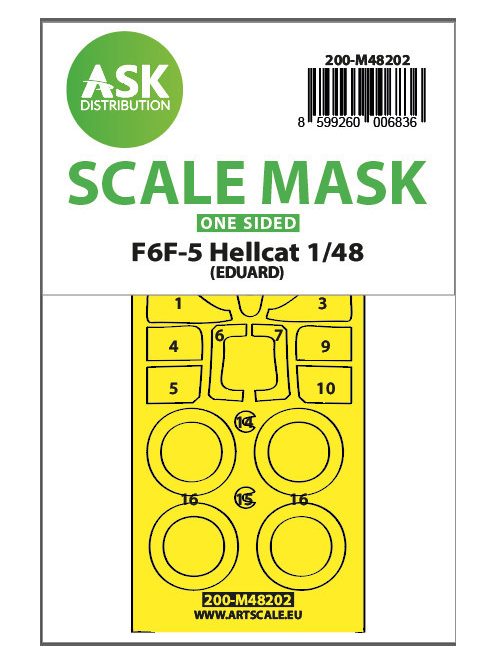 Art Scale - 1/48 F6F-5 Hellcat one-sided express fit mask for Eduard