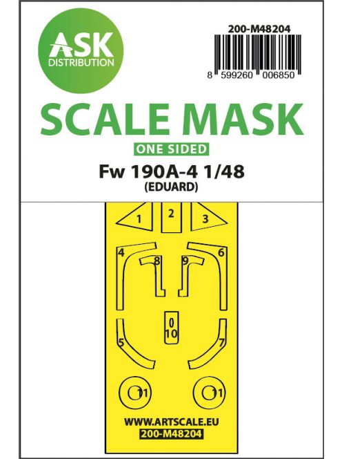 Art Scale - 1/48 Fw 190A-4 one-sided express fit mask for Eduard