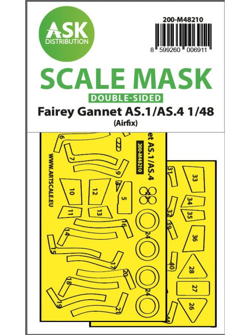 Art Scale - 1/48 Fairey Gannet AS.1/AS.4 double-sided fit and self adhesive express mask for Airfix