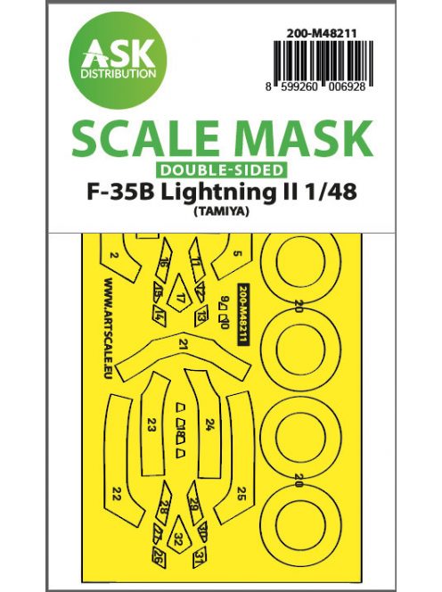 Art Scale - 1/48 F-35B Lightning II double-sided express fit mask for Tamiya