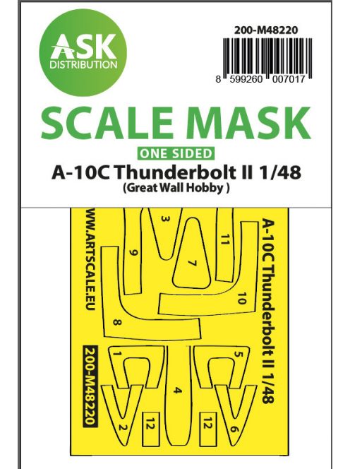 Art Scale - 1/48 A-10C Thunderbolt II one-sided express fit mask for GWH