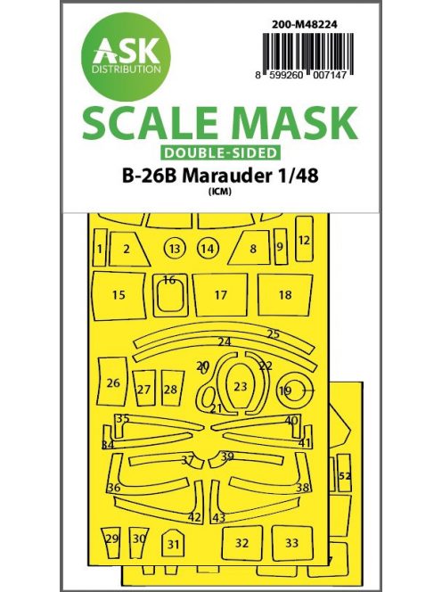 Art Scale - 1/48 B-26B Marauder double-sided express fit mask for ICM