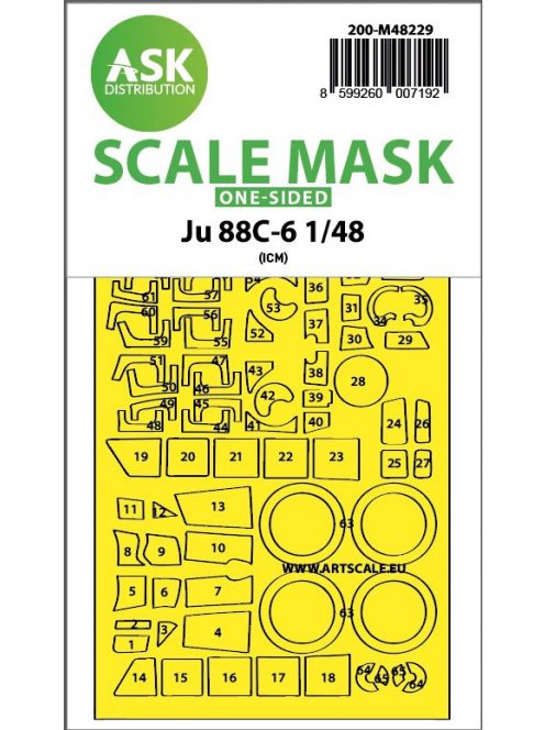 Art Scale - 1/48 Ju 88C-6 one-sided express fit mask for ICM