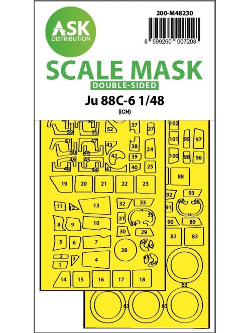 Art Scale - 1/48 Ju 88C-6 double-sided express fit mask for ICM