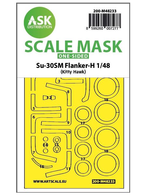 Art Scale - 1/48 Su-30SM Flanker-H one-sided express fit mask for Kitty Hawk