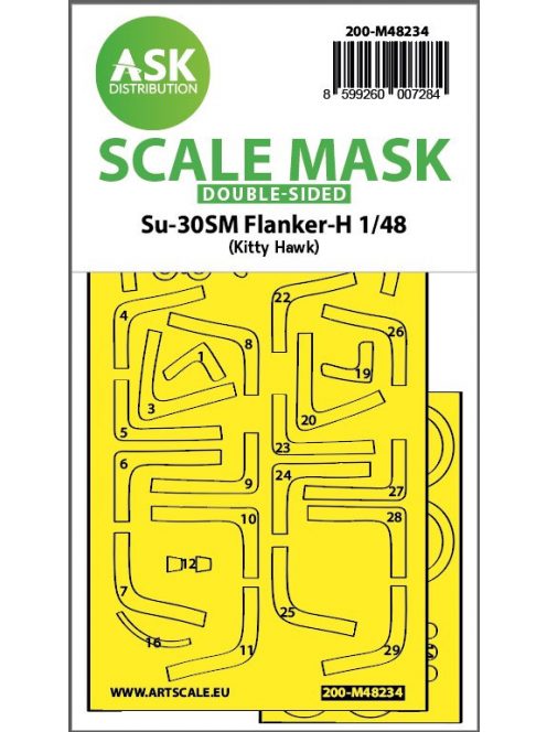 Art Scale - 1/48 Su-30SM Flanker-H double-sided express fit mask for Kitty Hawk