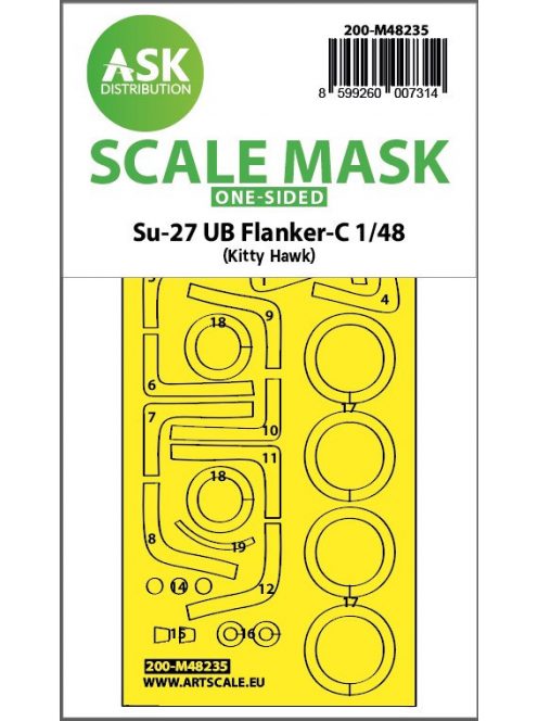 Art Scale - 1/48 Su-27UB Flanker-C one-sided express fit mask for Kitty Hawk