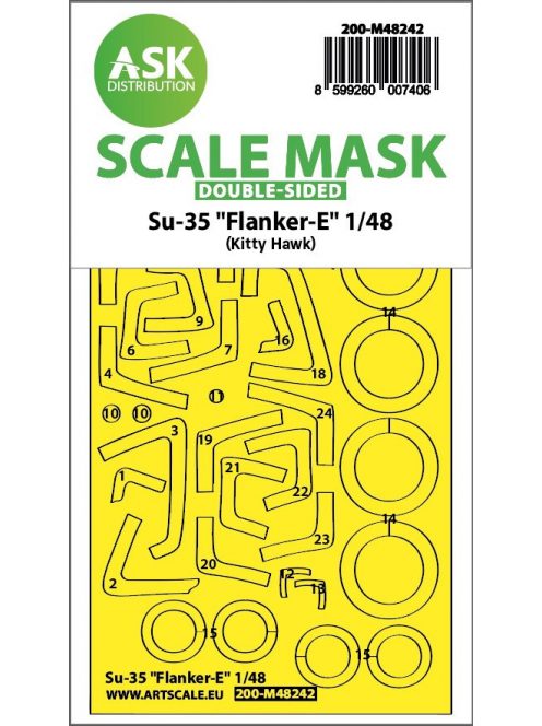 Art Scale - 1/48 Su-35  Flanker-E double-sided express fit  mask for Kitty Hawk