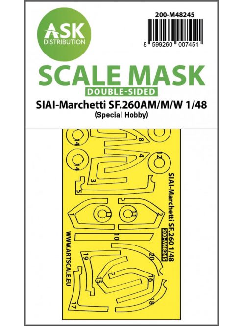 Art Scale - 1/48 SIAI-Marchetti SF.260AM/M/W double-sided express fit  mask for Special Hobby