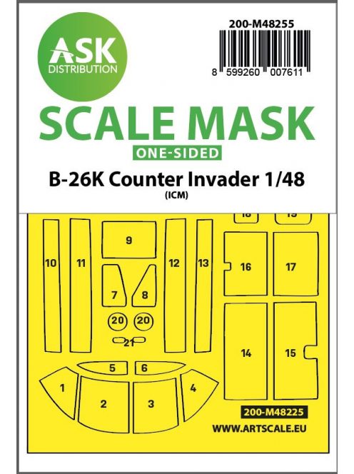 Art Scale - 1/48 B-26K Counter Invader one-sided express fit  mask for ICM