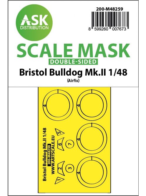 Art Scale - 1/48 Bristol Bulldog Mk.II double-sided express fit  mask for Airfix