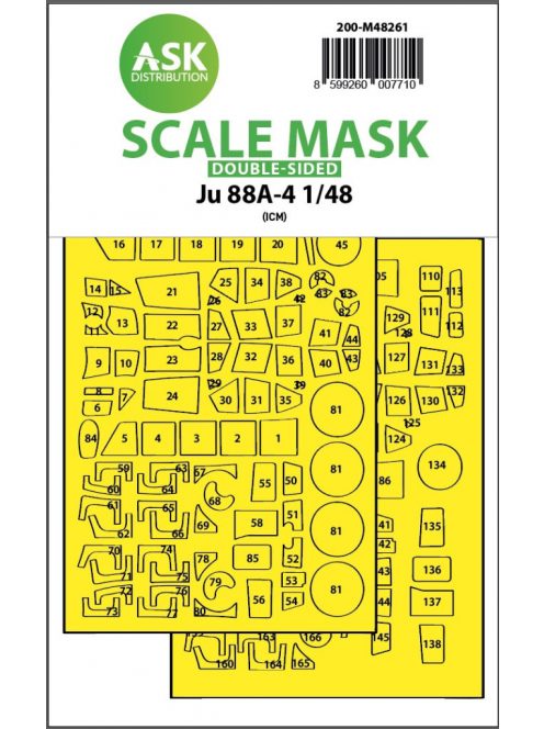 Art Scale - 1/48 Ju 88A-4  double-sided express fit  mask for ICM