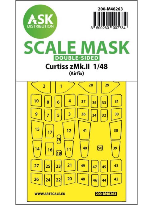 Art Scale - 1/48 Curtiss Tomahawk Mk.II  double-sided express fit  mask for Airfix