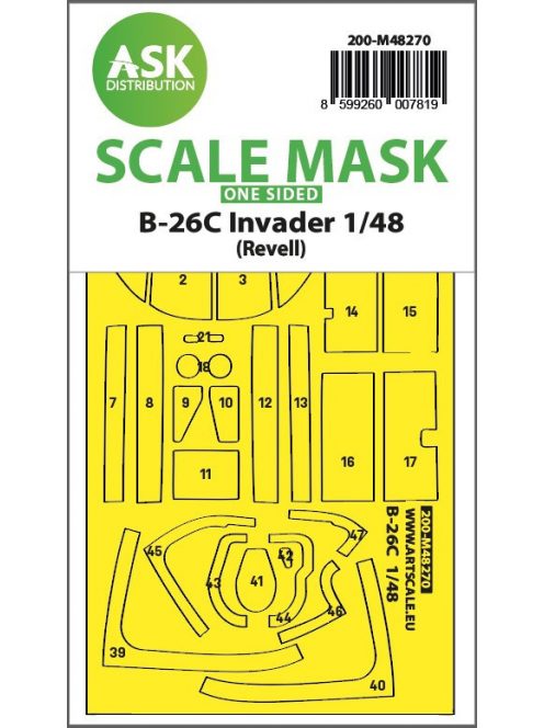 Art Scale - 1/48 B-26C Invader one-sided express fit  mask for Revell